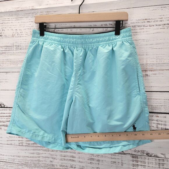 Polo Ralph Lauren Men's Size M 6” Swim Trunks Shorts Unlined Blue 100% Nylon - Picture 2 of 10